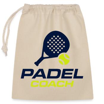 Padel Coach Sports Club Trikotdesign - Verschließbarer Geschenkbeutel aus Baumwolle (25x30cm) - Natur - Vorne