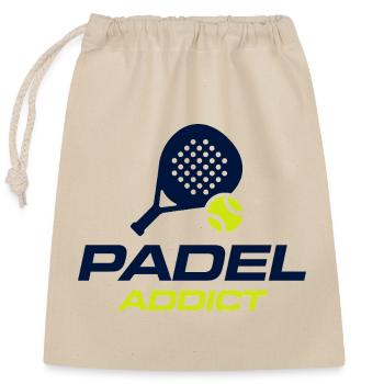 Padel-Süchtiger Lustiges Padel-Liebhaber-Shirt - Verschließbarer Geschenkbeutel aus Baumwolle (25x30cm) - Natur - Vorne