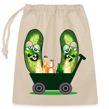 Handkarren-Gartenarbeit Camping Gurken - Verschließbarer Geschenkbeutel aus Baumwolle (25x30cm) - Natur - Vorne