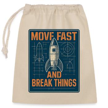 Rocket Symbol: Act Fast - Closable cotton gift bag (25x30cm) - nature - Front