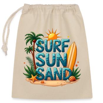 Conception de plages de Surfing Sun Sand - Sac cadeau en coton avec cordon (25 x 30 cm) - nature - Devant