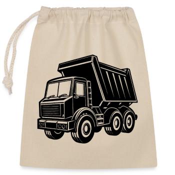Camion-benne - Sac cadeau en coton avec cordon (25 x 30 cm) - nature - Devant
