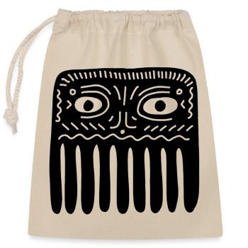 Ancient Guardian Spirit Mask Graphic - Closable cotton gift bag (25x30cm) - nature - Front