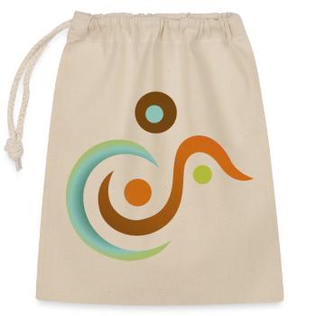 Yoga design_11 - Closable cotton gift bag (25x30cm) - nature - Front