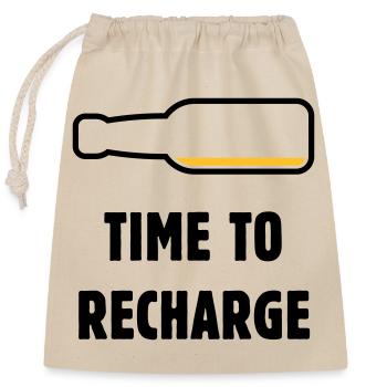 Temps de recharger (Bière / Bière / Pourriture 2C) - Sac cadeau en coton avec cordon (25 x 30 cm) - nature - Devant