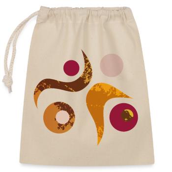 Yoga design_49 - Closable cotton gift bag (25x30cm) - nature - Front
