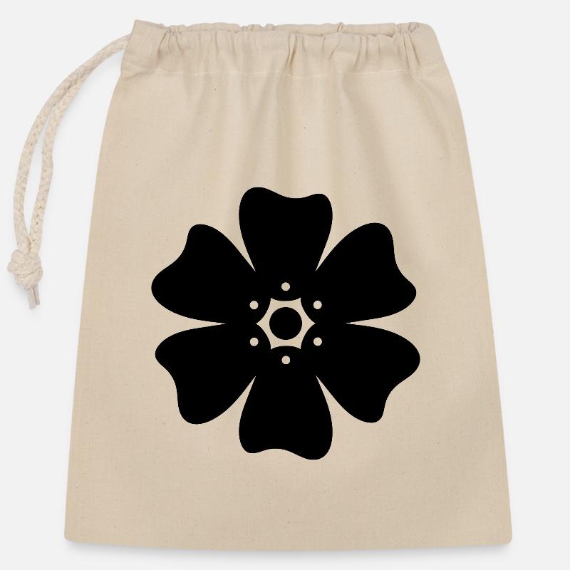 Blume - Verschließbarer Geschenkbeutel aus Baumwolle (25x30cm) - Natur