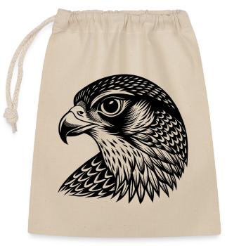 Falcon head - Closable cotton gift bag (25x30cm) - nature - Front