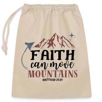 La foi peut déplacer des montagnes - Illustration rustique - Sac cadeau en coton avec cordon (25 x 30 cm) - nature - Devant