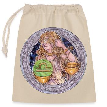 Zodiac Sign Sternzeichen Waage Libra Geschenk - Verschließbarer Geschenkbeutel aus Baumwolle (25x30cm) - Natur - Vorne