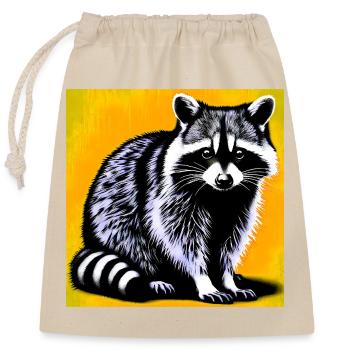 Waschbär - Verschließbarer Geschenkbeutel aus Baumwolle (25x30cm) - Natur - Vorne