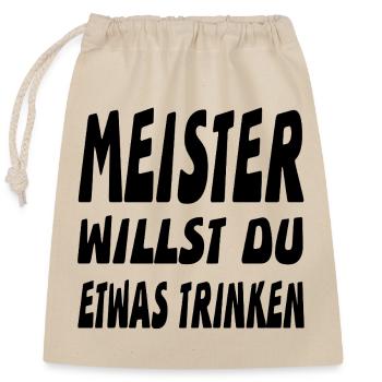 Meister - Verschließbarer Geschenkbeutel aus Baumwolle (25x30cm) - Natur - Vorne
