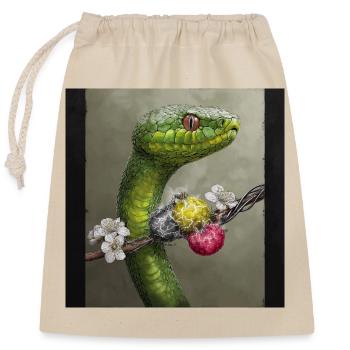 Schlange und Elektrizität - Verschließbarer Geschenkbeutel aus Baumwolle (25x30cm) - Natur - Vorne