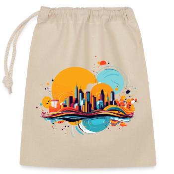 Villes de couleur dans un feu d’artifice de couleurs - Sac cadeau en coton avec cordon (25 x 30 cm) - nature - Devant