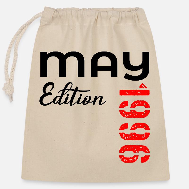 Joyeux anniversaire mai 1996 - Sac cadeau en coton avec cordon (25 x 30 cm) - nature