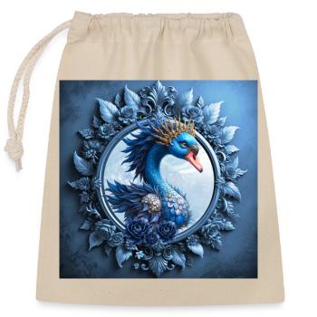 Blue Phoenix Crest in Frame - Closable cotton gift bag (25x30cm) - nature - Front