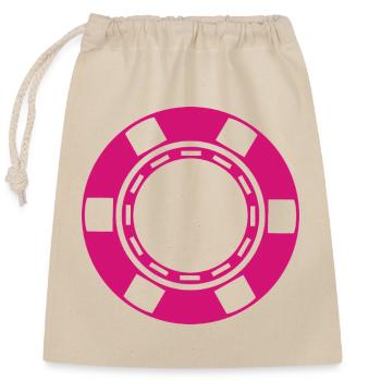 Casino coin - Closable cotton gift bag (25x30cm) - nature - Front