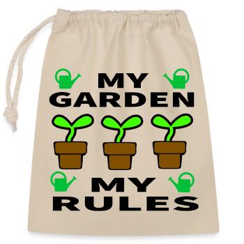 Garden - Closable cotton gift bag (25x30cm) - nature - Front