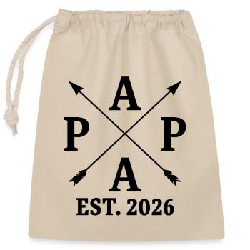 Papa 26 Papa ist 2026 neuer Papa - Verschließbarer Geschenkbeutel aus Baumwolle (25x30cm) - Natur - Vorne
