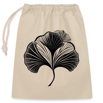 Feuille de ginkgo - Sac cadeau en coton avec cordon (25 x 30 cm) - nature - Devant