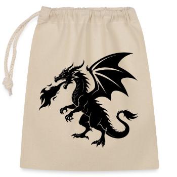 Fire Breathing Dragon - Closable cotton gift bag (25x30cm) - nature - Front