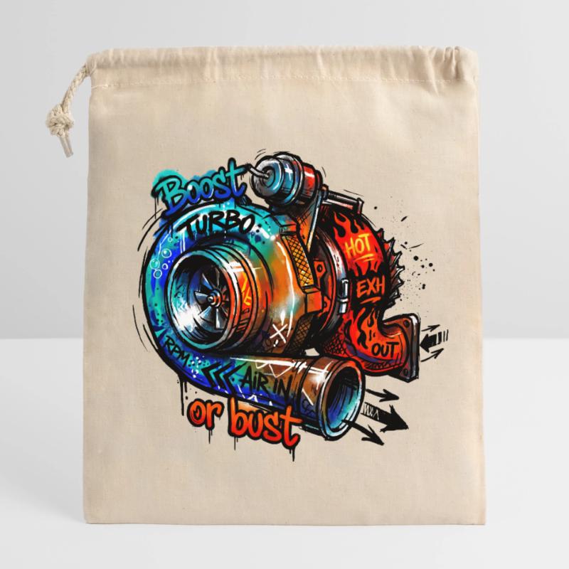 Turbo-Boost oder Bust Verschließbarer Geschenkbeutel aus Baumwolle (25x30cm)