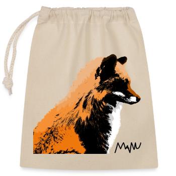 renard - Sac cadeau en coton avec cordon (25 x 30 cm) - nature - Devant