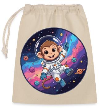 Un astronaute singe dans l’espace stellaire - Sac cadeau en coton avec cordon (25 x 30 cm) - nature - Devant