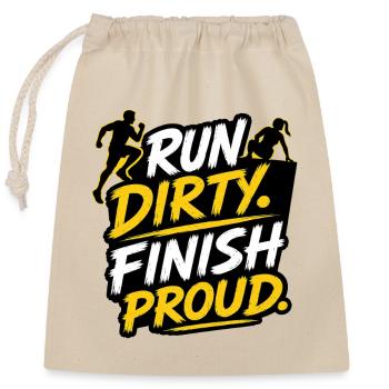 Run Dirty Finish Proud OCR Runner Design - Closable cotton gift bag (25x30cm) - nature - Front