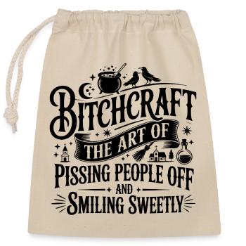 Bitchcraft Design: The Art of Pissing People Off - Verschließbarer Geschenkbeutel aus Baumwolle (25x30cm) - Natur - Vorne