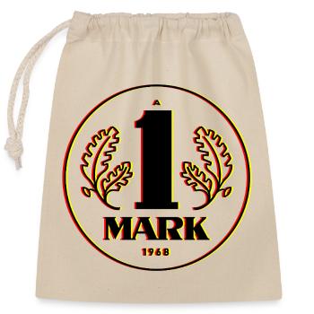 Ostmark 3D Schwarz Rot Gold - Verschließbarer Geschenkbeutel aus Baumwolle (25x30cm) - Natur - Vorne