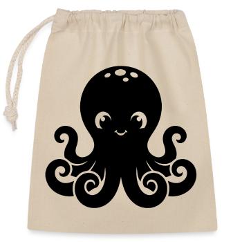 Design Petit Poulpe Mignon - Sac cadeau en coton avec cordon (25 x 30 cm) - nature - Devant