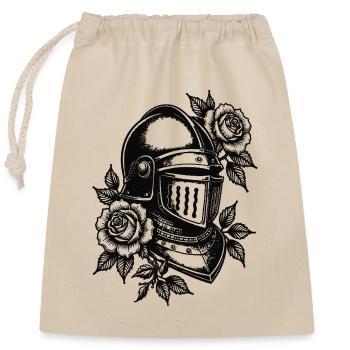 Rose Knight Helm - Verschließbarer Geschenkbeutel aus Baumwolle (25x30cm) - Natur - Vorne