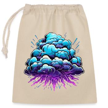 Blauer Wolkenknall Neon Burst - Verschließbarer Geschenkbeutel aus Baumwolle (25x30cm) - Natur - Vorne