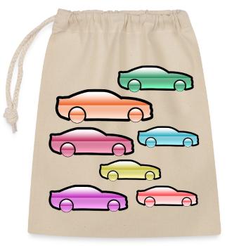 Automobiles - Sac cadeau en coton avec cordon (25 x 30 cm) - nature - Devant