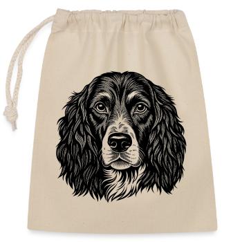 English Springer - Closable cotton gift bag (25x30cm) - nature - Front