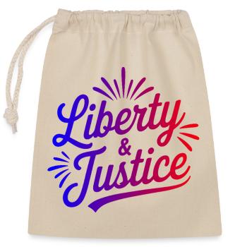 Liberty & Justice Print - Closable cotton gift bag (25x30cm) - nature - Front