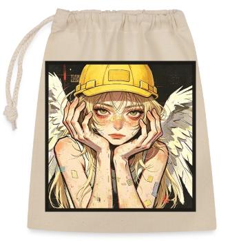 Winged Worker Dreamer - Closable cotton gift bag (25x30cm) - nature - Front