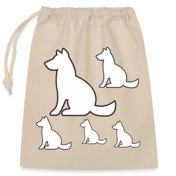canine - Closable cotton gift bag (25x30cm) - nature - Front