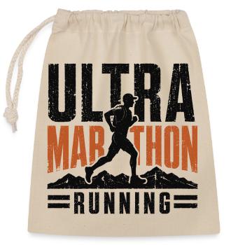 Ultra-Marathon-Lauf mit Stress - Verschließbarer Geschenkbeutel aus Baumwolle (25x30cm) - Natur - Vorne