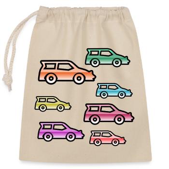 Automobiles - Sac cadeau en coton avec cordon (25 x 30 cm) - nature - Devant