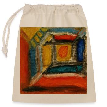 Colored Interior Fragment - Closable cotton gift bag (25x30cm) - nature - Front