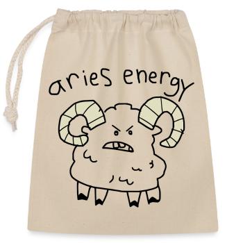 aries energy - Closable cotton gift bag (25x30cm) - nature - Front