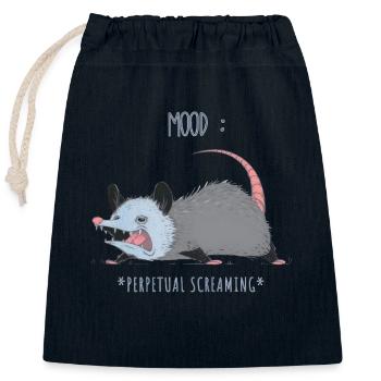 Construction de personnage apparemment Chemise Possum - Sac cadeau en coton avec cordon (25 x 30 cm) - bleu marine - Devant