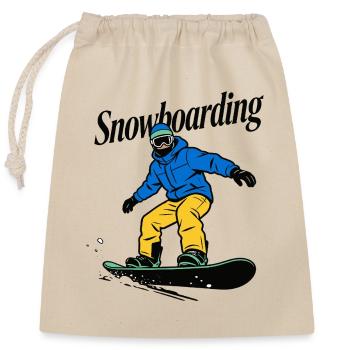 Snowboarder - Verschließbarer Geschenkbeutel aus Baumwolle (25x30cm) - Natur - Vorne