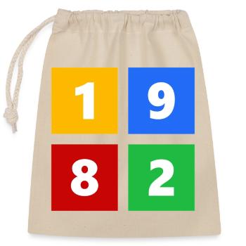 1982 - Closable cotton gift bag (25x30cm) - nature - Front