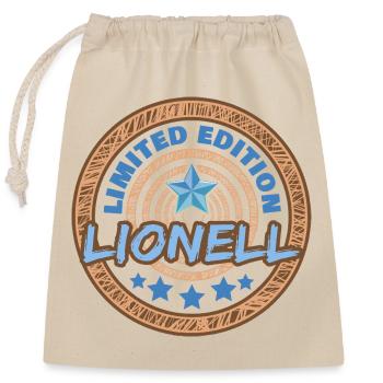 Dire Lionell - Sac cadeau en coton avec cordon (25 x 30 cm) - nature - Devant
