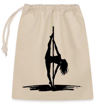 Sexy Pole Dance Silhouette – Athletisch & Elegant - Verschließbarer Geschenkbeutel aus Baumwolle (25x30cm) - Natur - Vorne
