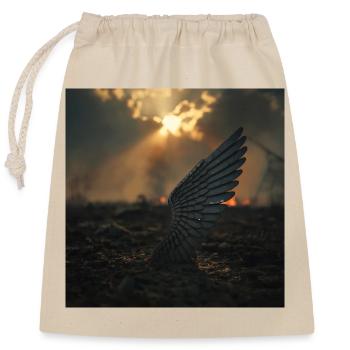 L’Aile Déchue – Un symbole de perte et de guerre - Sac cadeau en coton avec cordon (25 x 30 cm) - nature - Devant