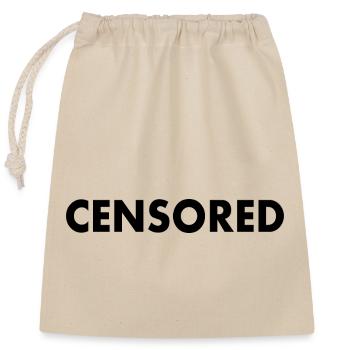 censored - Closable cotton gift bag (25x30cm) - nature - Front